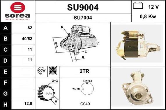 SNRA SU9004 - Стартер vvparts.bg