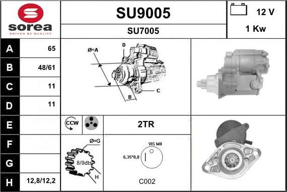 SNRA SU9005 - Стартер vvparts.bg