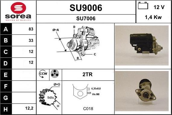 SNRA SU9006 - Стартер vvparts.bg