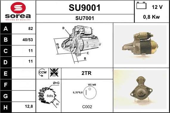 SNRA SU9001 - Стартер vvparts.bg
