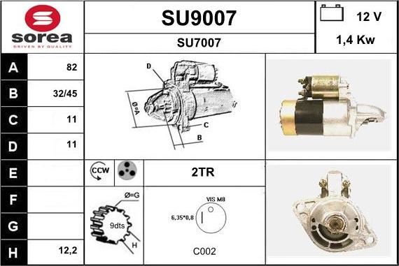 SNRA SU9007 - Стартер vvparts.bg