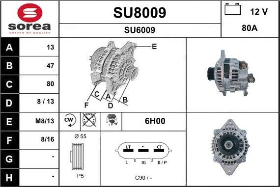 SNRA SU8009 - Генератор vvparts.bg