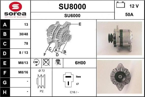 SNRA SU8000 - Генератор vvparts.bg