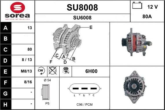 SNRA SU8008 - Генератор vvparts.bg