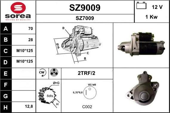 SNRA SZ9009 - Стартер vvparts.bg