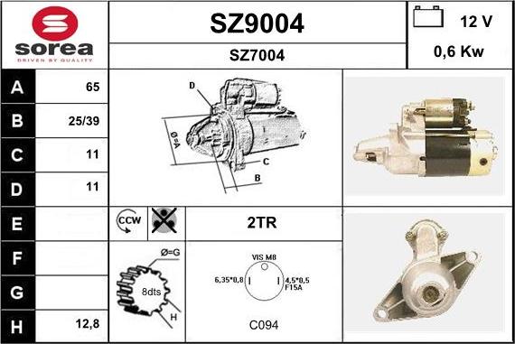 SNRA SZ9004 - Стартер vvparts.bg