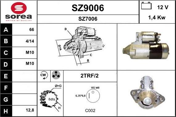 SNRA SZ9006 - Стартер vvparts.bg