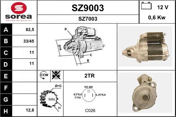 SNRA SZ9003 - Стартер vvparts.bg