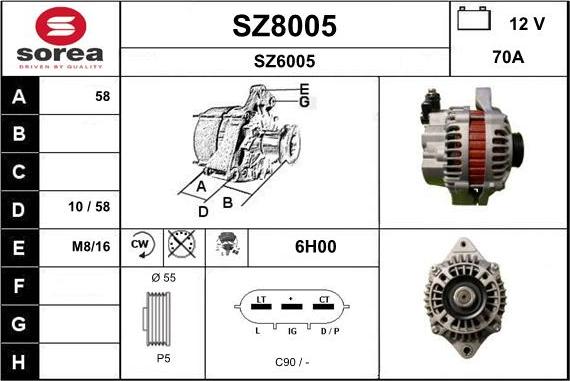 SNRA SZ8005 - Генератор vvparts.bg