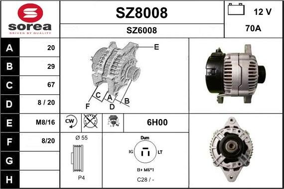 SNRA SZ8008 - Генератор vvparts.bg