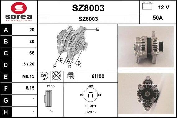 SNRA SZ8003 - Генератор vvparts.bg