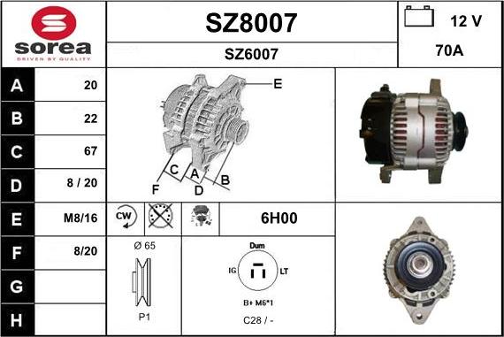 SNRA SZ8007 - Генератор vvparts.bg