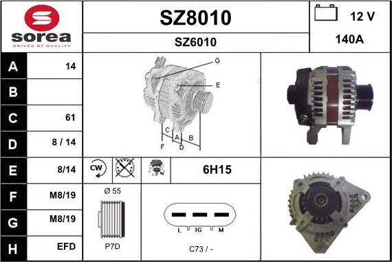 SNRA SZ8010 - Генератор vvparts.bg