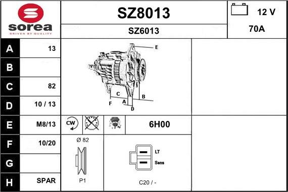 SNRA SZ8013 - Генератор vvparts.bg