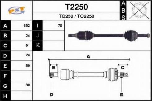 SNRA T2250 - Полуоска vvparts.bg