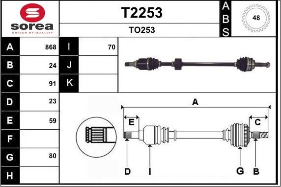 SNRA T2253 - Полуоска vvparts.bg