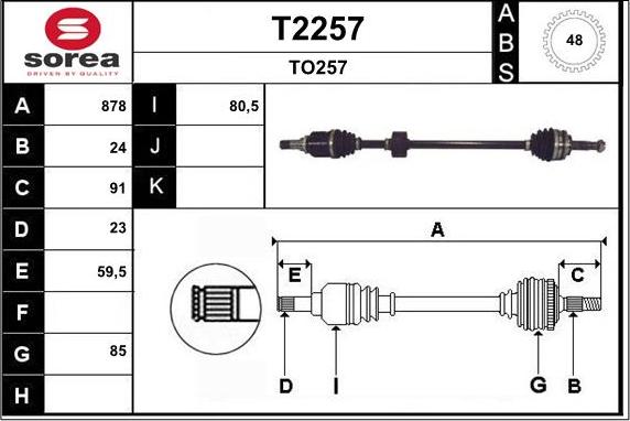 SNRA T2257 - Полуоска vvparts.bg