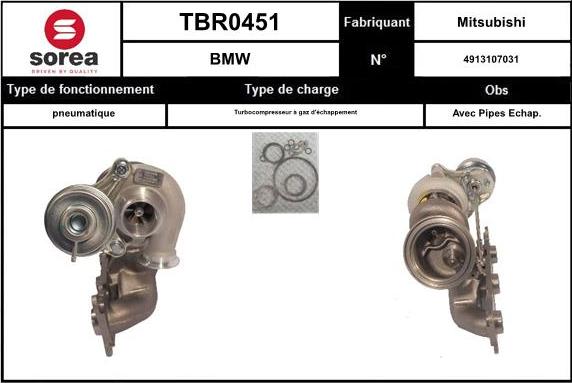SNRA TBR0451 - Турбина, принудително пълнене с въздух vvparts.bg