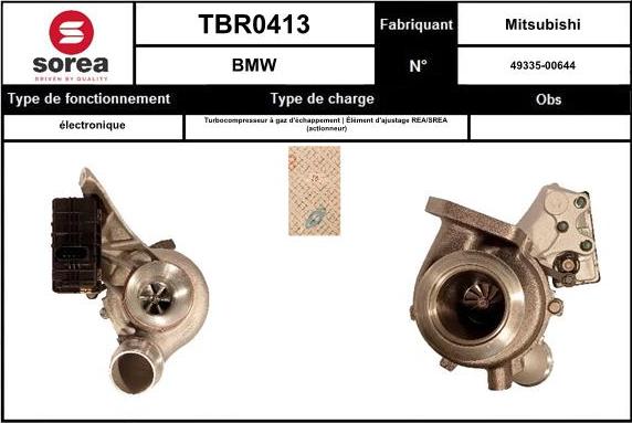 SNRA TBR0413 - Турбина, принудително пълнене с въздух vvparts.bg