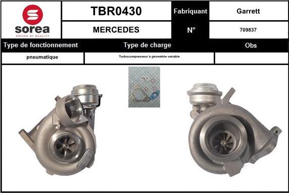 SNRA TBR0430 - Турбина, принудително пълнене с въздух vvparts.bg