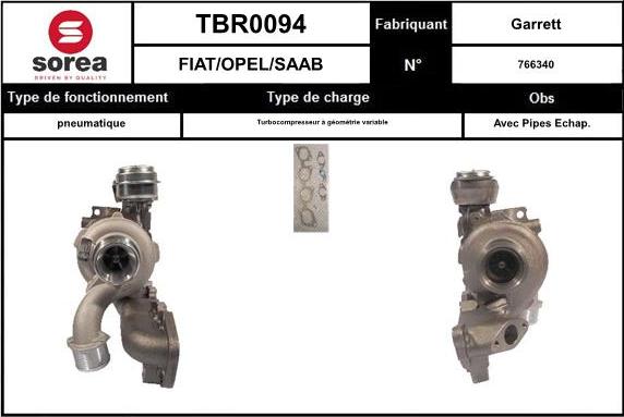 SNRA TBR0094 - Турбина, принудително пълнене с въздух vvparts.bg