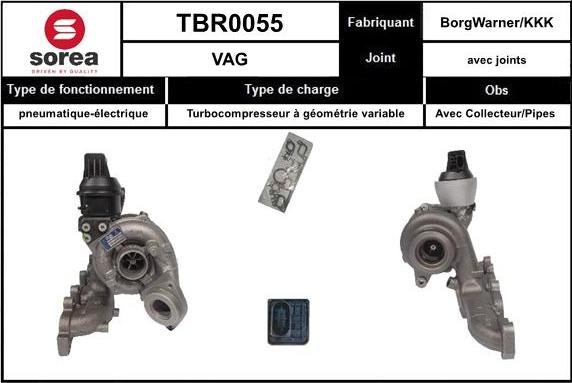 SNRA TBR0055 - Турбина, принудително пълнене с въздух vvparts.bg