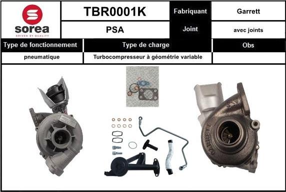 SNRA TBR0001K - Турбина, принудително пълнене с въздух vvparts.bg