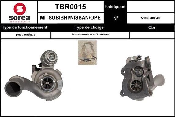 SNRA TBR0015 - Турбина, принудително пълнене с въздух vvparts.bg