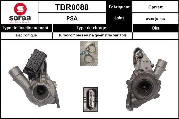 SNRA TBR0088 - Турбина, принудително пълнене с въздух vvparts.bg