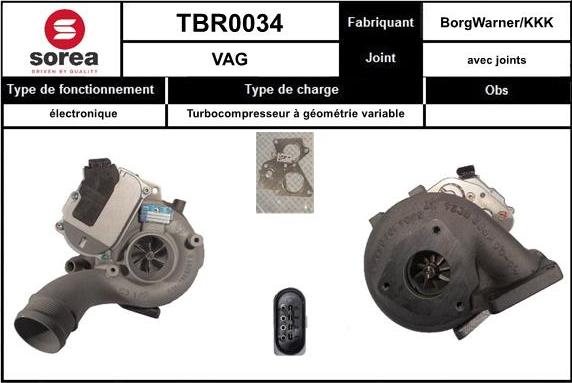 SNRA TBR0034 - Турбина, принудително пълнене с въздух vvparts.bg