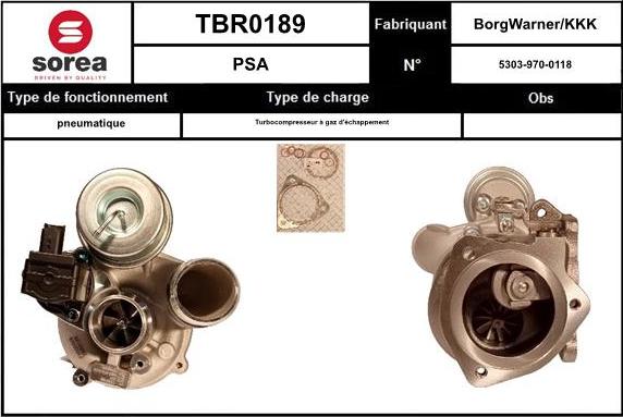 SNRA TBR0189 - Турбина, принудително пълнене с въздух vvparts.bg
