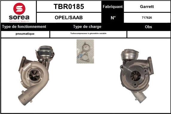 SNRA TBR0185 - Турбина, принудително пълнене с въздух vvparts.bg