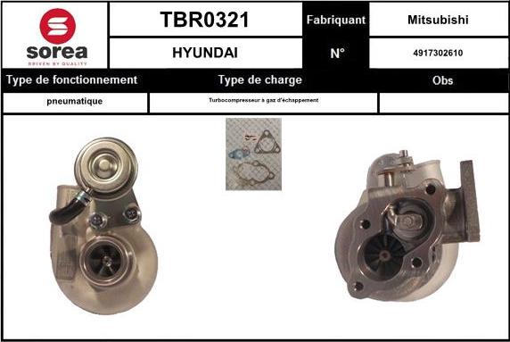 SNRA TBR0321 - Турбина, принудително пълнене с въздух vvparts.bg