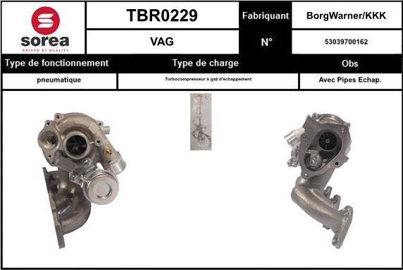 SNRA TBR0229 - Турбина, принудително пълнене с въздух vvparts.bg