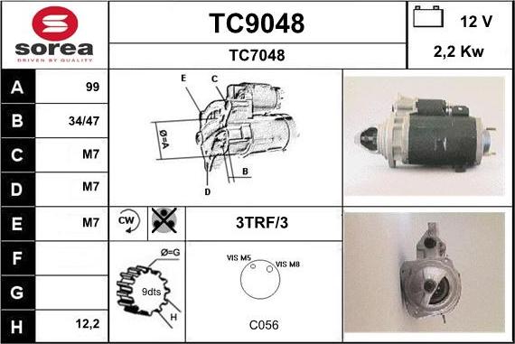 SNRA TC9048 - Стартер vvparts.bg