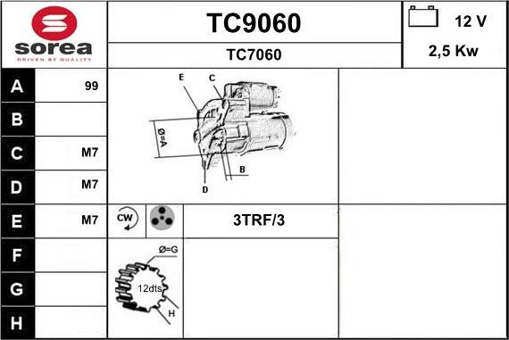 SNRA TC9060 - Стартер vvparts.bg