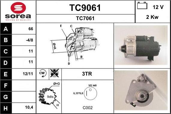 SNRA TC9061 - Стартер vvparts.bg