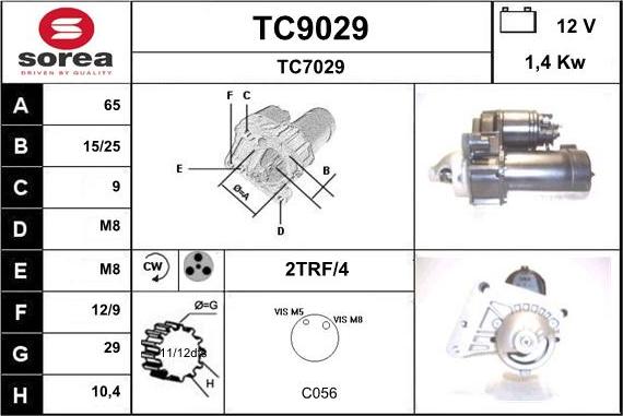 SNRA TC9029 - Стартер vvparts.bg