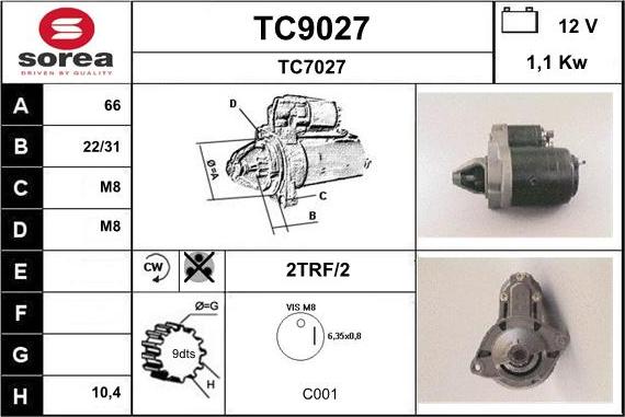 SNRA TC9027 - Стартер vvparts.bg