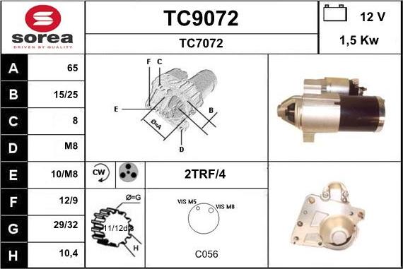 SNRA TC9072 - Стартер vvparts.bg