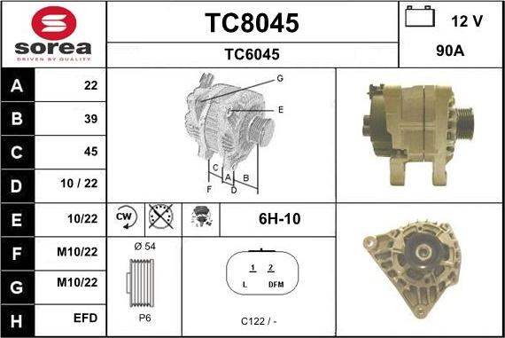 SNRA TC8045 - Генератор vvparts.bg