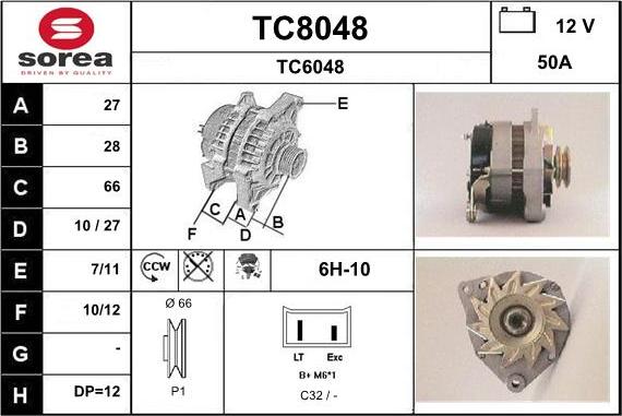 SNRA TC8048 - Генератор vvparts.bg