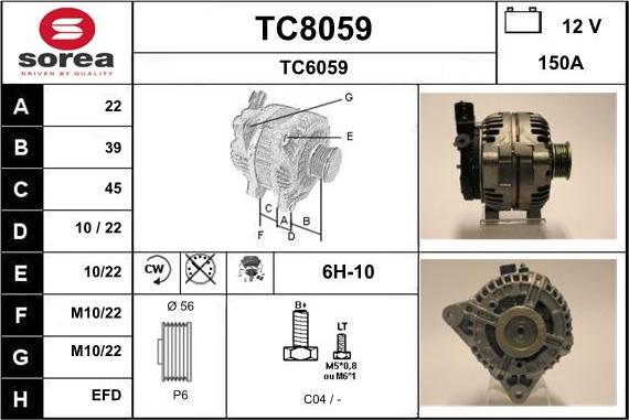 SNRA TC8059 - Генератор vvparts.bg