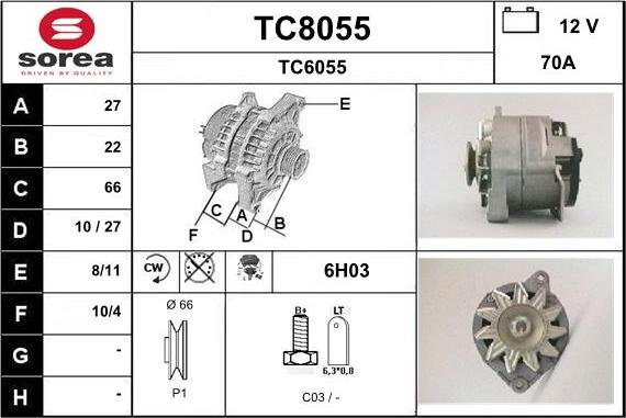 SNRA TC8055 - Генератор vvparts.bg