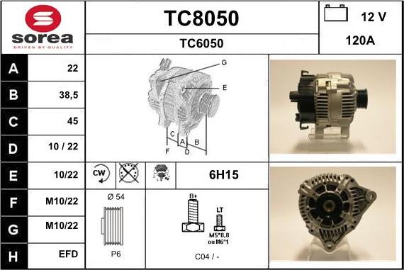 SNRA TC8050 - Генератор vvparts.bg