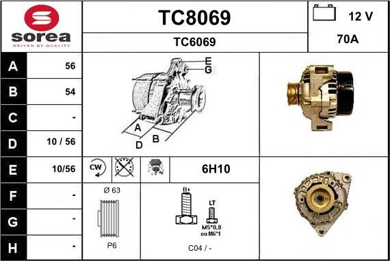 SNRA TC8069 - Генератор vvparts.bg