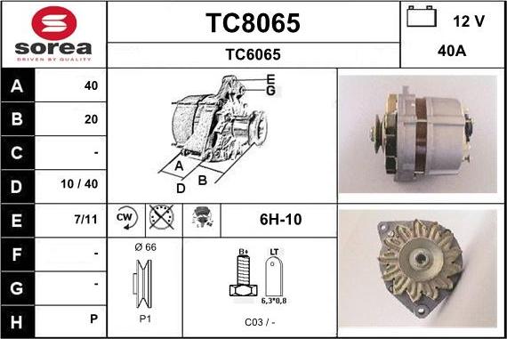 SNRA TC8065 - Генератор vvparts.bg