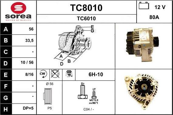 SNRA TC8010 - Генератор vvparts.bg