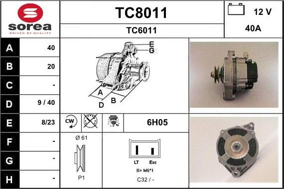 SNRA TC8011 - Генератор vvparts.bg