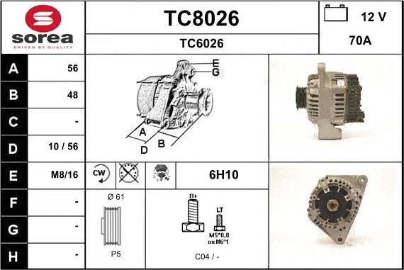 SNRA TC8026 - Генератор vvparts.bg